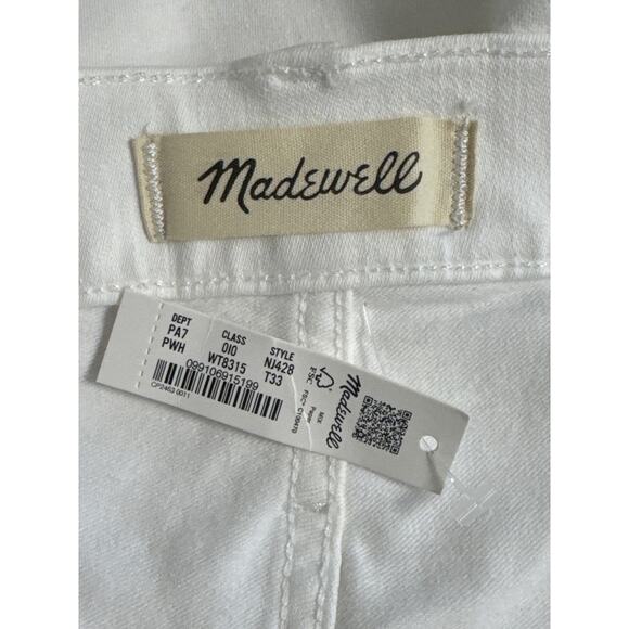 NWT Madewell Tall Kick Out Crop Jeans in Pure White Size 33T - Picture 6 of 15